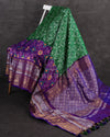 Green/Purple Twill Silk Saree with Patola Silk Blouse