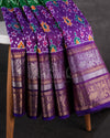 Green/Purple Twill Silk Saree with Patola Silk Blouse