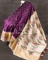 Purple Ikkat Silk Saree with Patola inspired border