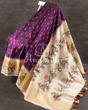 Purple Ikkat Silk Saree with Patola inspired border