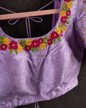 Banarasi Silk Saree in beautiful lavender with all over meenakari weave