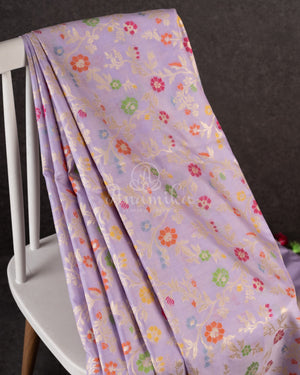 Banarasi Silk Saree in beautiful lavender with all over meenakari weave