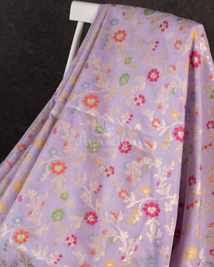 Banarasi Silk Saree in beautiful lavender with all over meenakari weave