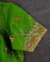 Tomato Pink/Red Muslin Jamdaani with multi color floral weave