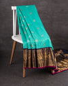 A Gadwal pattu saree in Hues of blue.