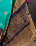 A Gadwal pattu saree in Hues of blue.