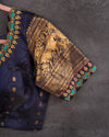 A Gadwal pattu saree in Hues of blue.