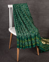 Dark Green Bandini Saree with a Fusion concept Patola Blouse