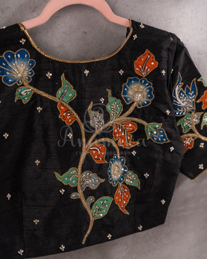 Stunning Kalamkari Patch work blouse in Black