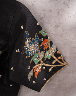 Stunning Kalamkari Patch work blouse in Black