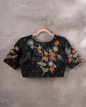 Stunning Kalamkari Patch work blouse in Black