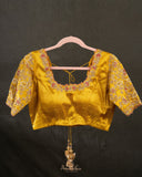 Stunning Kanjeevaram Tissue Saree in Golden Yellow