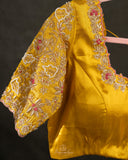 Stunning Kanjeevaram Tissue Saree in Golden Yellow