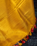 Stunning Kanjeevaram Tissue Saree in Golden Yellow