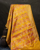 Stunning Kanjeevaram Tissue Saree in Golden Yellow