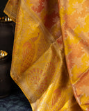 Stunning Kanjeevaram Tissue Saree in Golden Yellow
