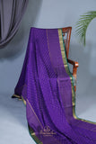 Mysore crepe silk Saree in Royal purple and green combo