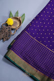 Mysore crepe silk Saree in Royal purple and green combo