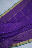 Mysore crepe silk Saree in Royal purple and green combo