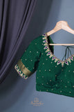 Mysore crepe silk Saree in Royal purple and green combo