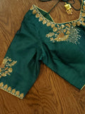 Bottle green work blouse