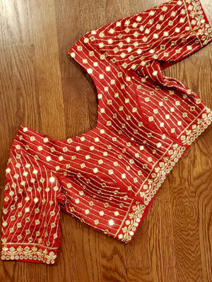 Red full work blouse