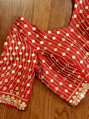 Red full work blouse