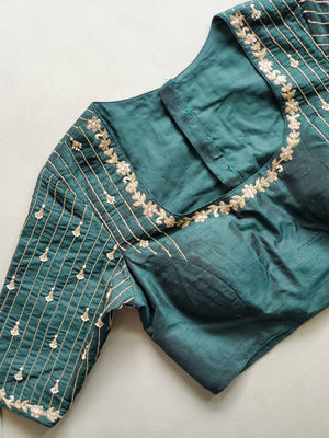 Green work blouse