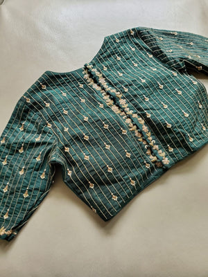 Green work blouse