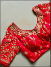 Red bandini silk heavy work blouse