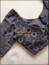 Black raw silk heavy bead work blouse