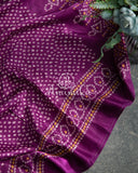 Purple Bandini Saree with a Fusion concept Patola Blouse