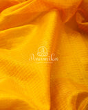 Yellow/Purple Kanchi kuppadam saree with contrast checkered blouse