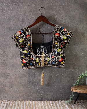 Kalamkari saree on Tussar Silk - paired with a lovely heavy thread work blouse