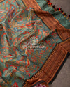 Kalamkari saree on Tussar Silk - paired with a lovely heavy thread work blouse