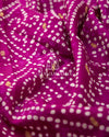 Purple Bandini Pure Silk saree with a lovely paithani border - purple pearl work blouse