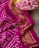 Purple Bandini Pure Silk saree with a lovely paithani border - purple pearl work blouse