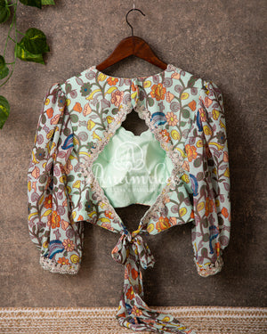 Kalamkari Georgette with a Kalamkari Blouse