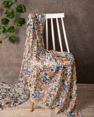 Kalamkari Georgette with a Kalamkari Blouse