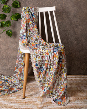 Kalamkari Georgette with a Kalamkari Blouse