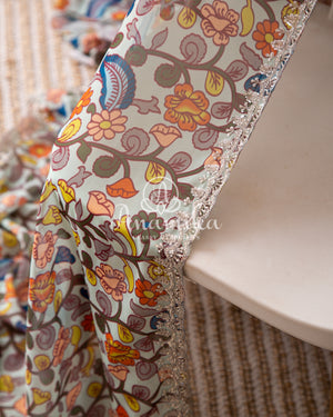 Kalamkari Georgette with a Kalamkari Blouse