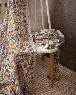 Kalamkari Georgette with a Kalamkari Blouse