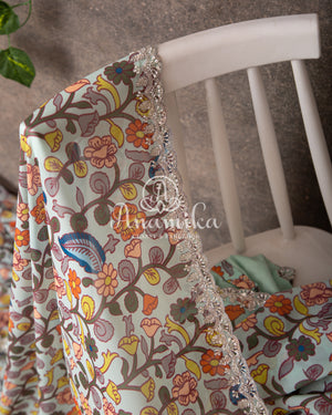 Kalamkari Georgette with a Kalamkari Blouse