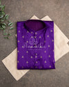 Purple Kurta with tiny zari woven buttis on silk base fabric