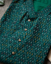 Ikkat Silk Kurta in a unique and fresh color of Rama Green