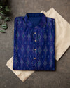 Ikkat Silk Kurta in a bold & beautiful dark blue color 5