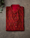 Ikkat Silk Kurta in a lovely and bright maroonish red color