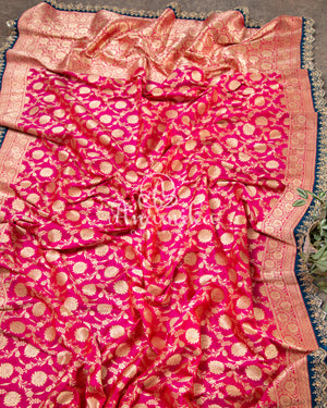 Breathtaking Banarasis with contrast zardosi work border