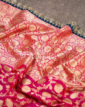 Breathtaking Banarasis with contrast zardosi work border