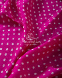 Pink Munga Silk Bandini with kalamkari border and blouse